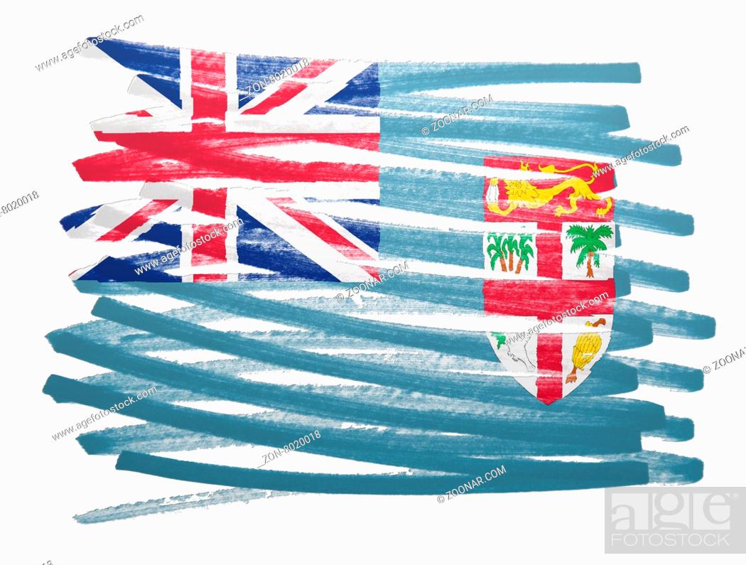 Stock Photo: Flag illustration made with pen - Fiji.