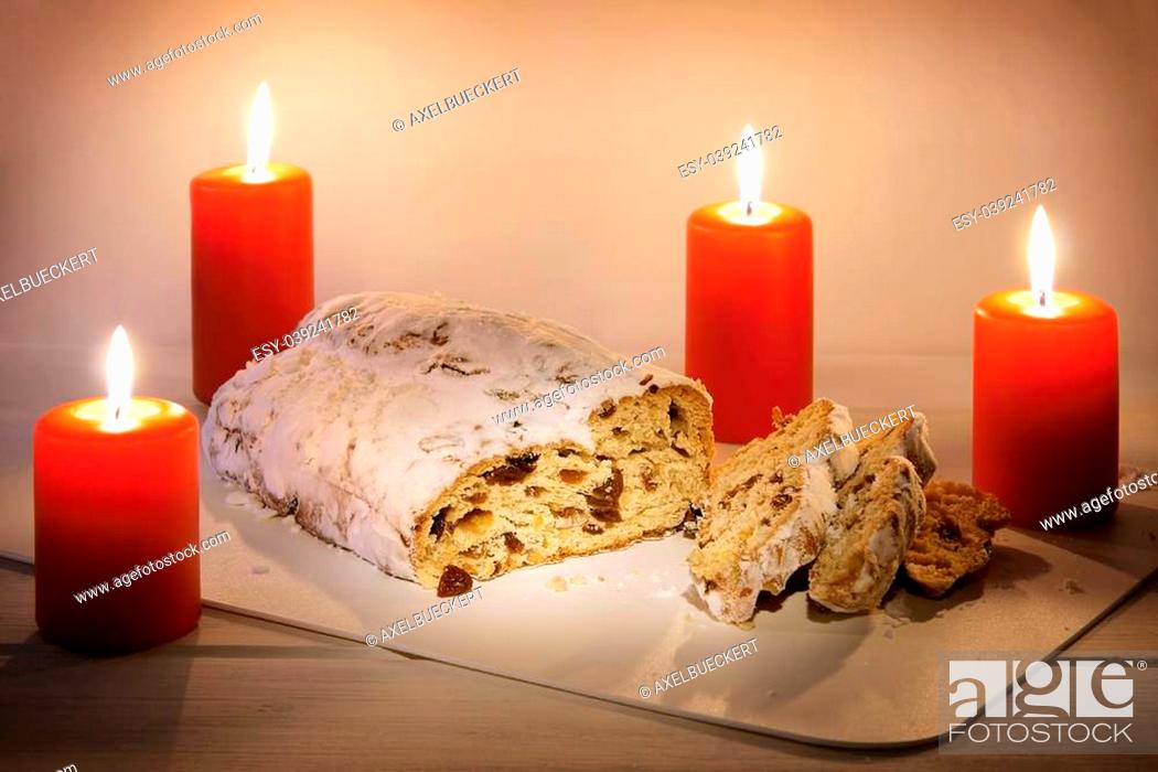 Stock Photo: Stollen is the traditional German christmas cake.