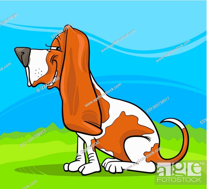 Basset hound dog cartoon illustration Stock Photos and Images | agefotostock