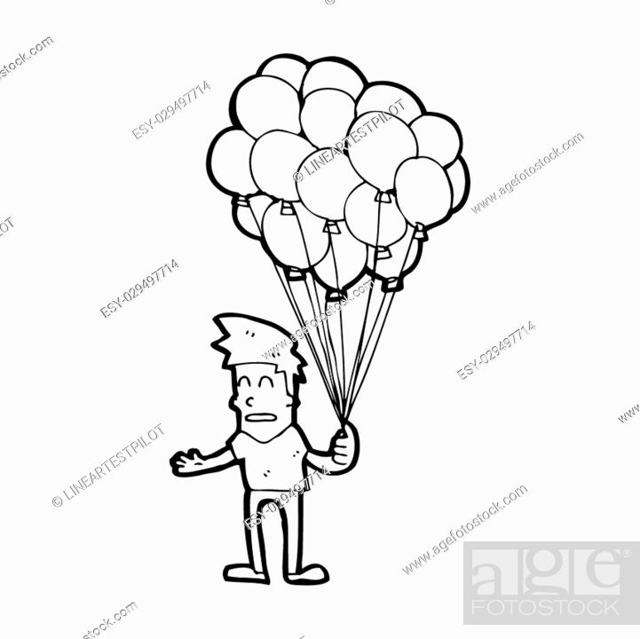 cartoon man selling balloons, Stock Photo, Picture And Low Budget Royalty  Free Image. Pic. ESY-029497714 | agefotostock