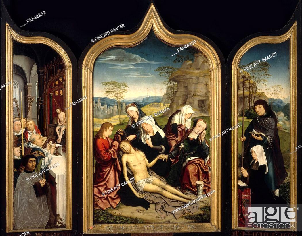 Stock Photo: Triptych of the Lamentation of Christ by Bellegambe, Jean (1470-1534)/Tempera on panel/Early Netherlandish Art/c. 1500/The Netherlands/Muzeum Narodowe.