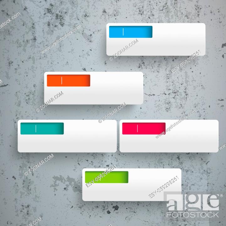 Stock Photo: White rectangles on the concrete background. Eps 10 vector file.