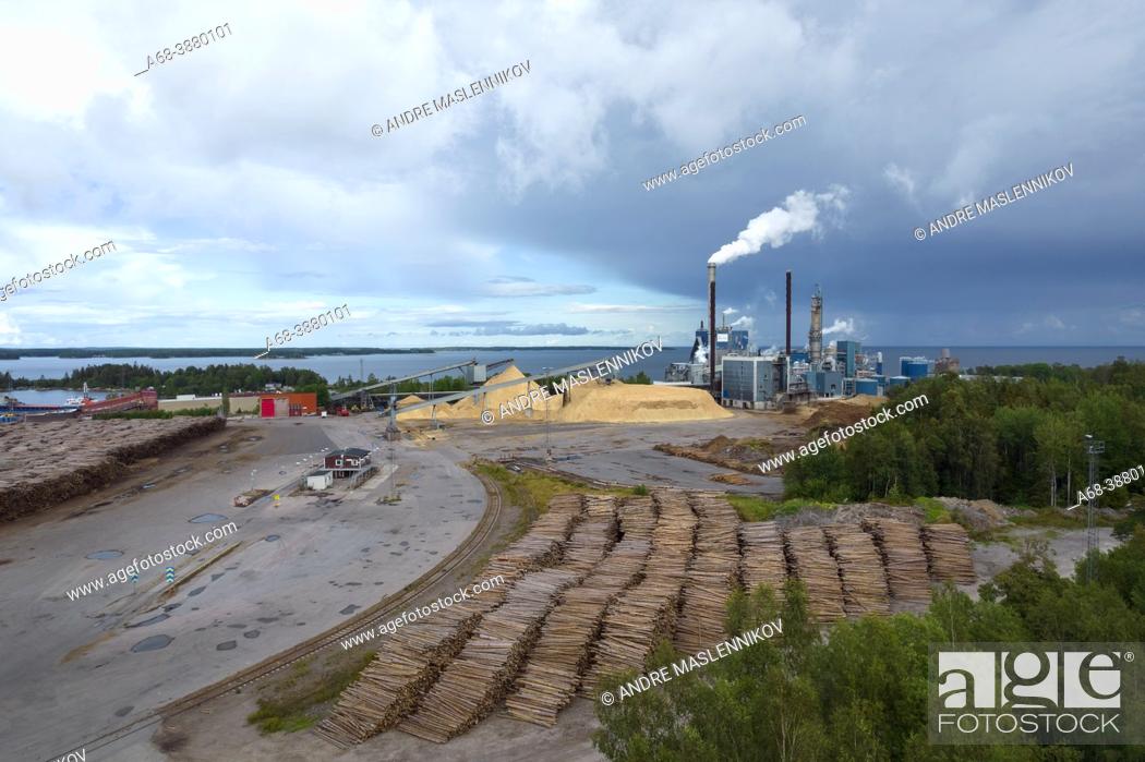 Stock Photo: At Vallviks Bruk, long-fiber chemical sulphate pulps are produced, which account for approximately 56 percent of the Group's production.