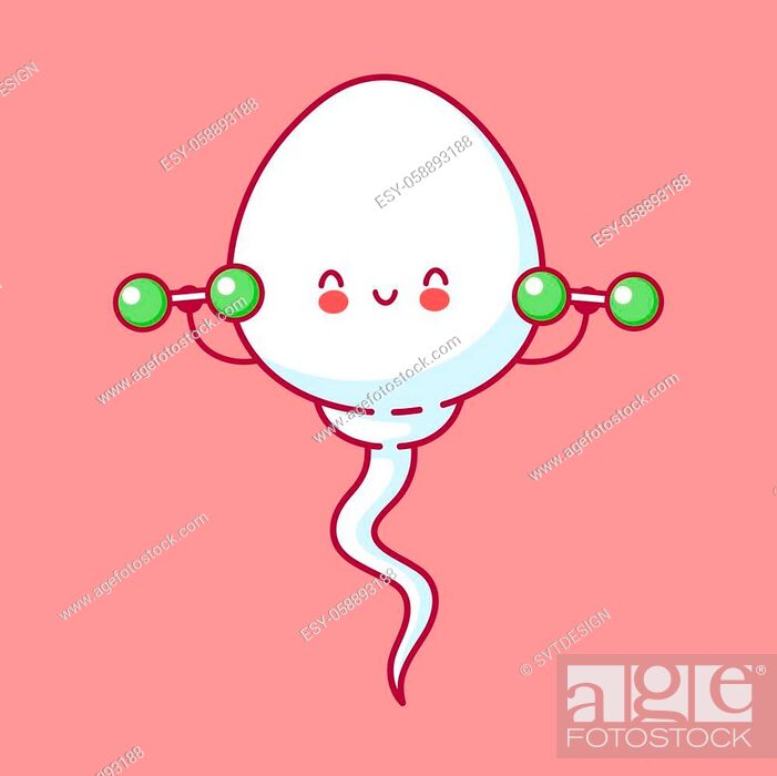 Cute happy strong funny sperm cell make exercise with exercise with  dumbbells, Stock Vector, Vector And Low Budget Royalty Free Image. Pic.  ESY-058893188 | agefotostock