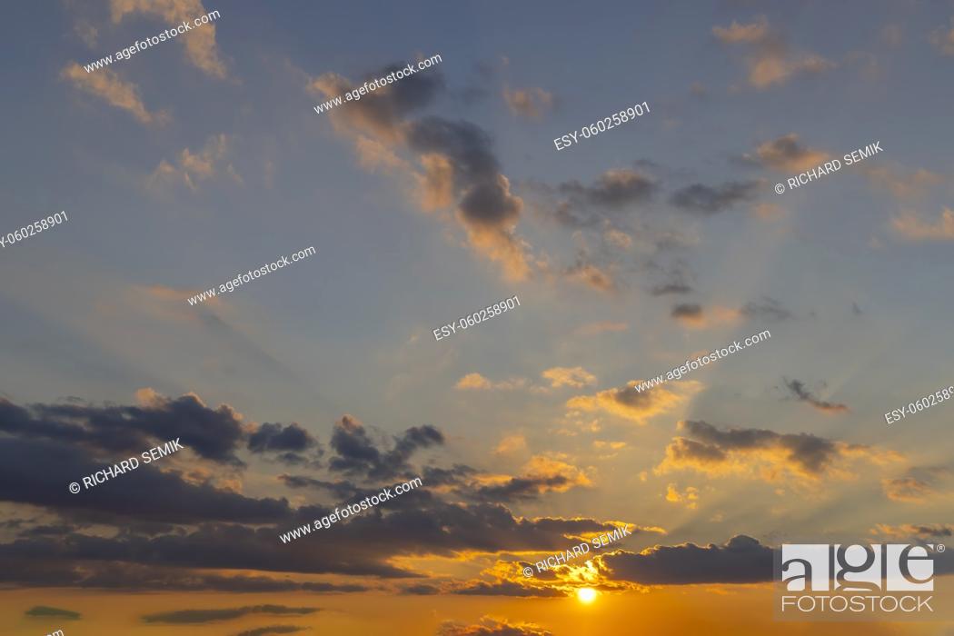 Stock Photo: Beautiful sky with cloud before sunset.