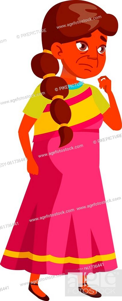 thoughtful indian old woman choosing fruit on market cartoon vector, Stock  Vector, Vector And Low Budget Royalty Free Image. Pic. ESY-061736441 |  agefotostock
