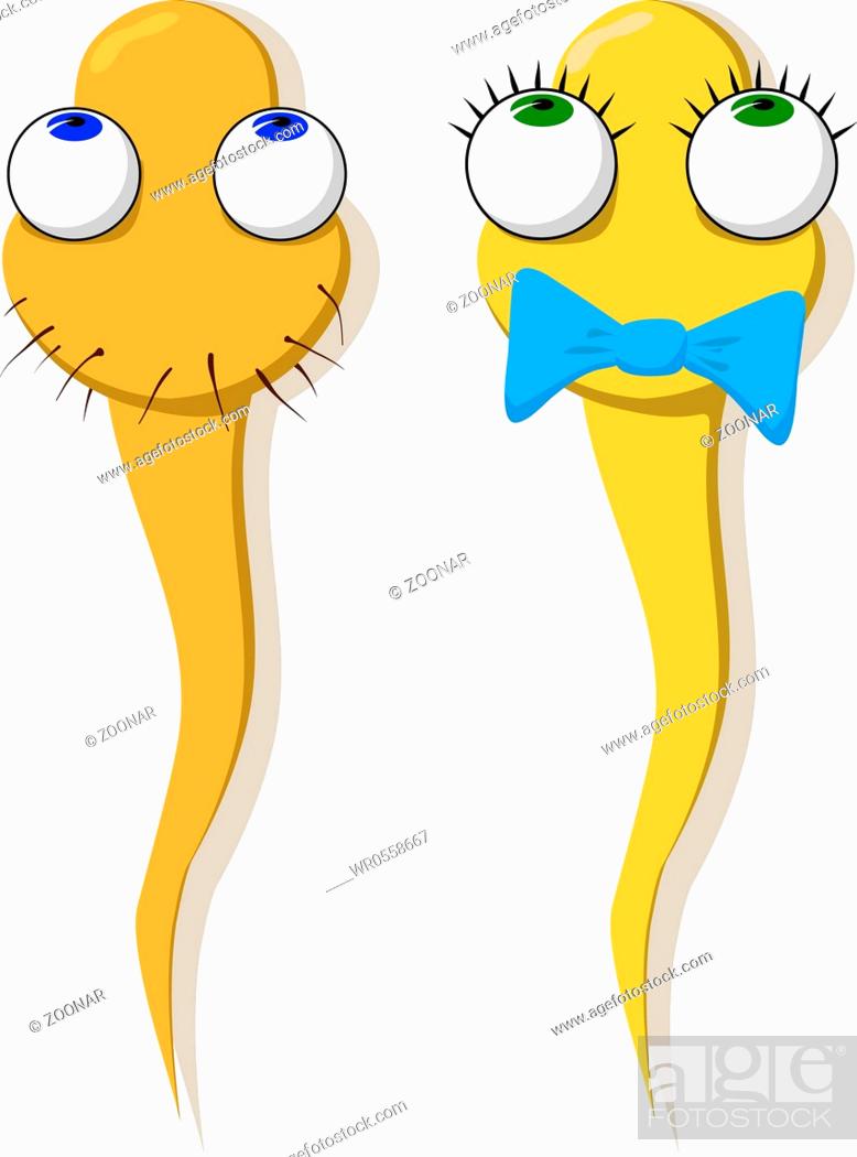 Two funny sperm - girl and boy, Stock Photo, Picture And Royalty Free  Image. Pic. WR0558667 | agefotostock