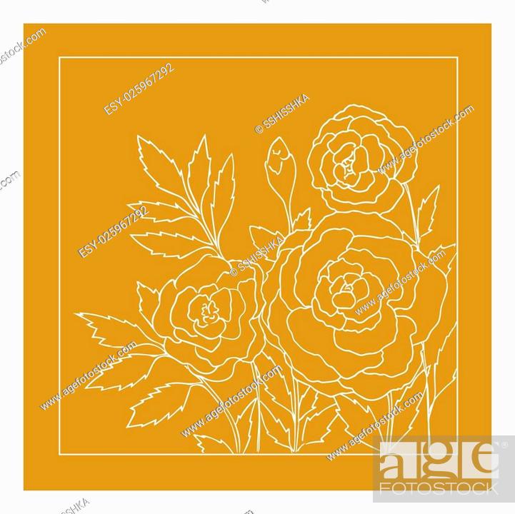 Beautiful Roses Isolated On Yellow Background Hand Drawn Vector Illustration With Flowers Stock Vector Vector And Low Budget Royalty Free Image Pic Esy 025967292 Agefotostock,1910 Interior Design Australian