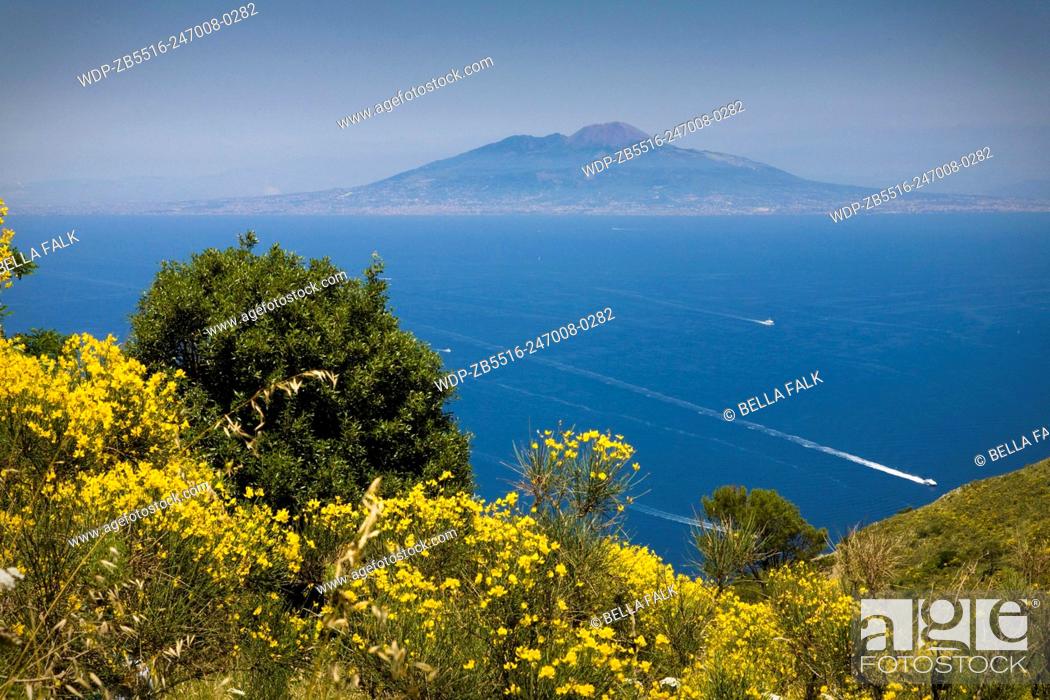 Stock Photo: Stunning views from the top of Monte Solaro, Capri, Bay of Naples, Italy.