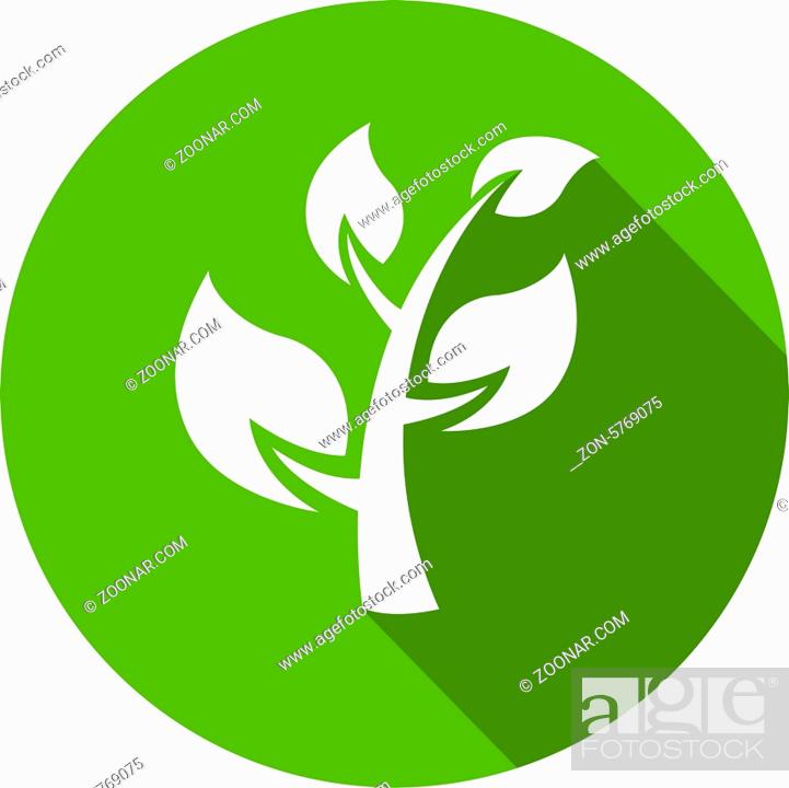 Stock Photo: Ecology Flat Icon with shadow. Vector EPS 10.