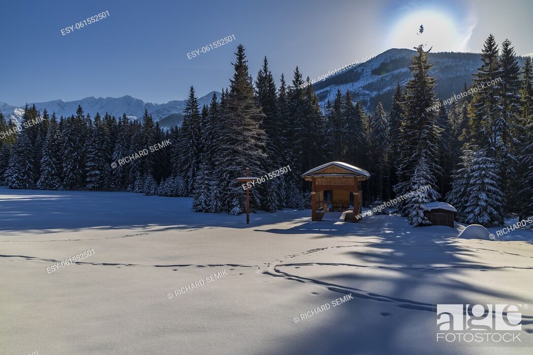 Stock Photo: winter landscape nearby Zverovka, Western Tatras (Rohace), Slovakia.