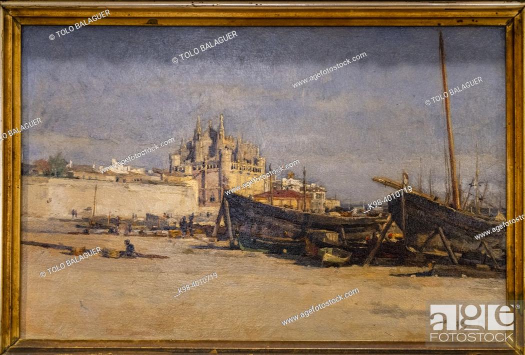 Stock Photo: view of Palma from the Mollet, Antoni Fuster Forteza, 1893, oil on canvas, Museu de Mallorca, Palma, Majorca, Spain.