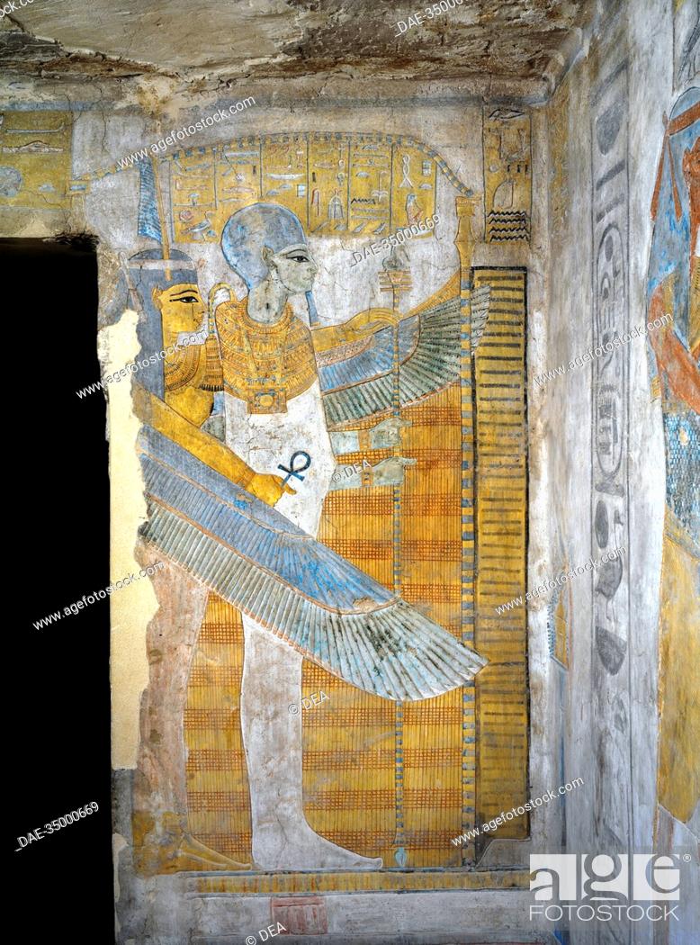 Stock Photo: Egypt, Thebes (UNESCO World Heritage List, 1979) - Luxor - Valley of the Kings. Tomb of Tausert. Expanded by Setnakht. Antechamber to burial chamber.