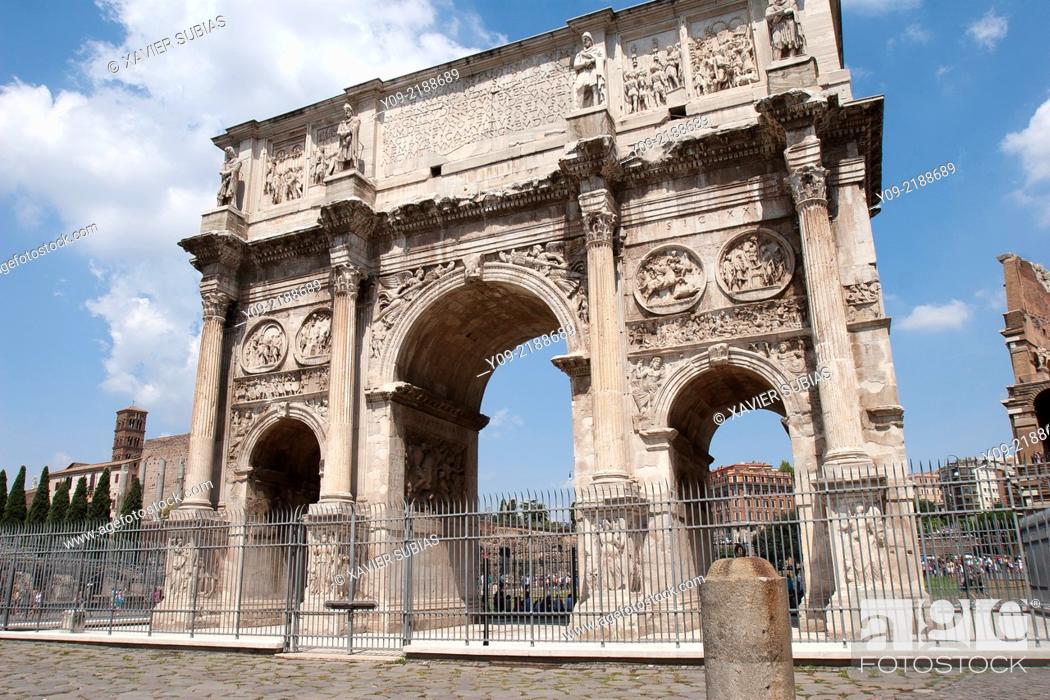 Stock Photo: Arch of Constantine, Rome, Lazio, Italy.