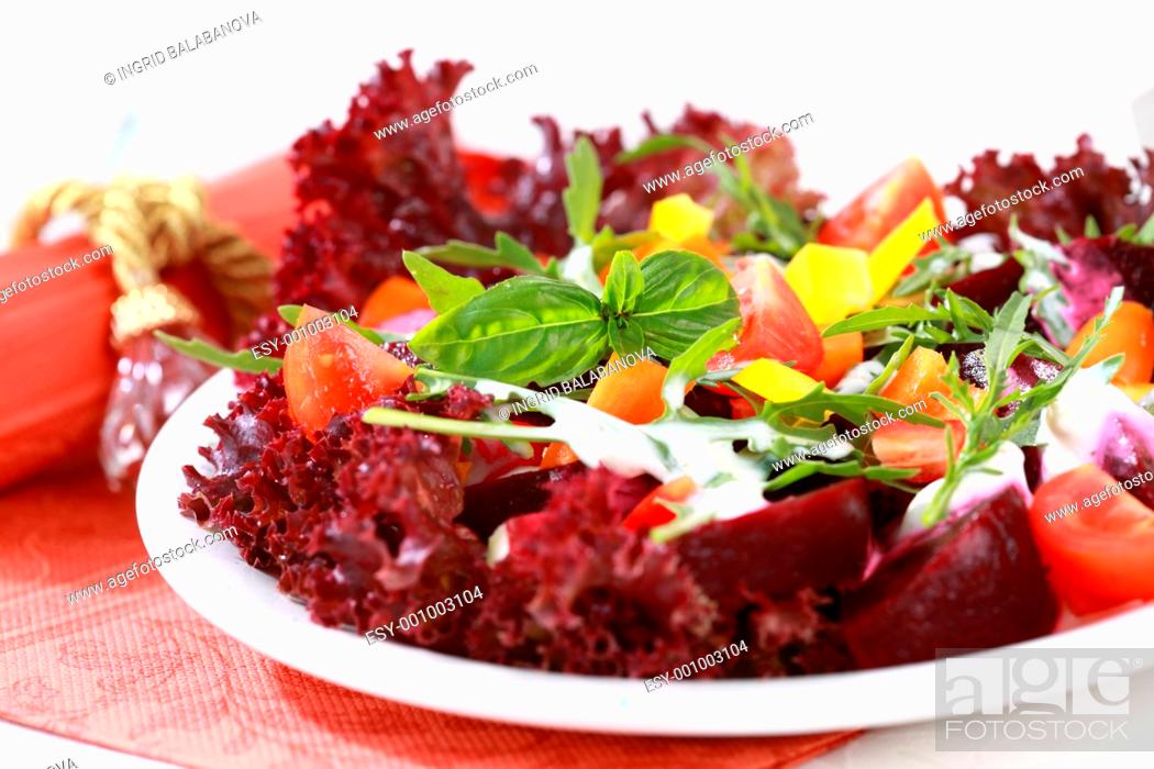 Stock Photo: Vegetable salad with beetroot.