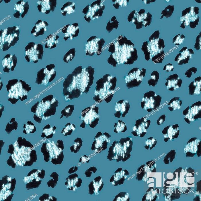 Seamless blue glitter leopard pattern. Wild fashion background, Stock  Photo, Picture And Low Budget Royalty Free Image. Pic. ESY-055849763 |  agefotostock