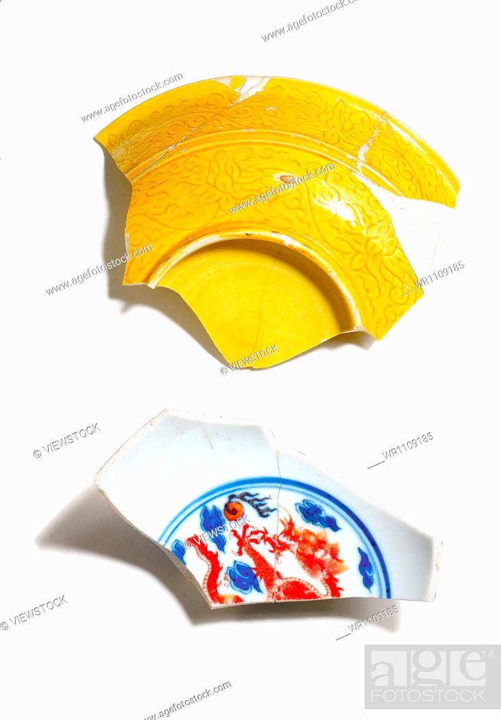 Stock Photo: Porcelain fragments.