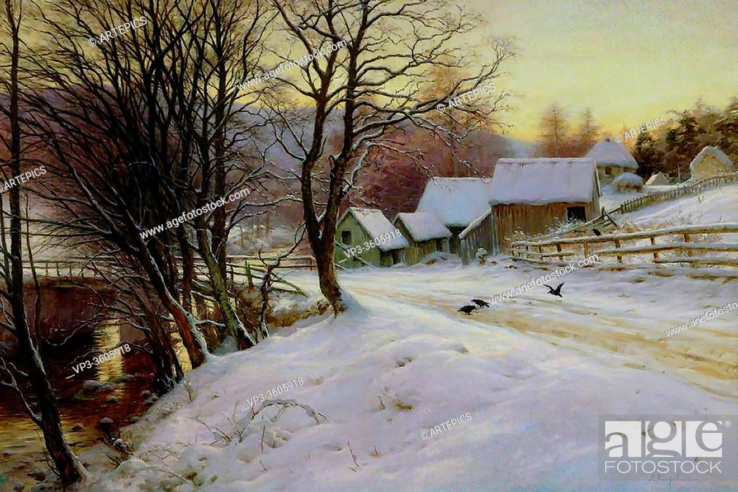 Stock Photo: Farquharson Joseph - a Winter's Morning - British School - 19th Century.
