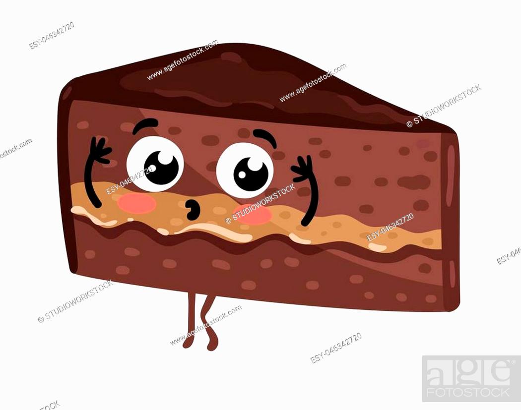 Cute cake cartoon character isolated on white background vector  illustration, Stock Vector, Vector And Low Budget Royalty Free Image. Pic.  ESY-046342720 | agefotostock