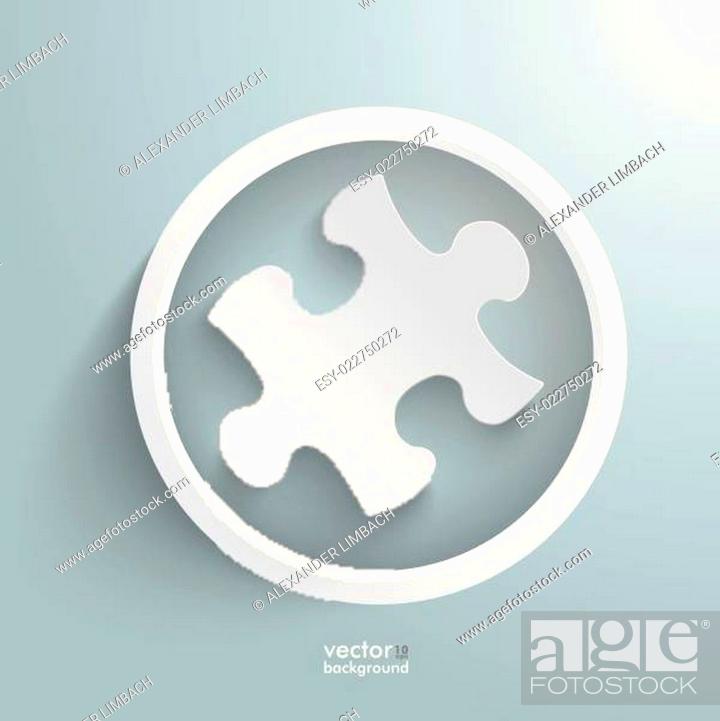 Stock Vector: Puzzle Infographic White Ring.