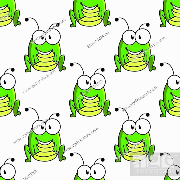 Cartoon green grasshopper character seamless pattern, Stock Vector, Vector  And Low Budget Royalty Free Image. Pic. ESY-017834689 | agefotostock