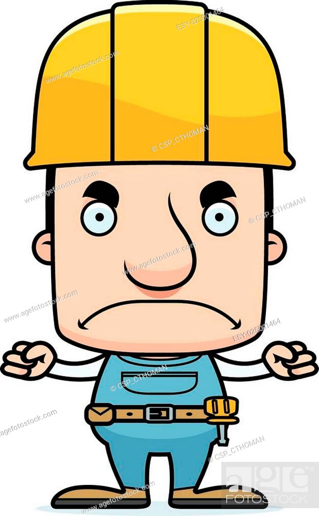 Cartoon Angry Construction Worker Man, Stock Vector, Vector And Low Budget  Royalty Free Image. Pic. ESY-025001464 | agefotostock