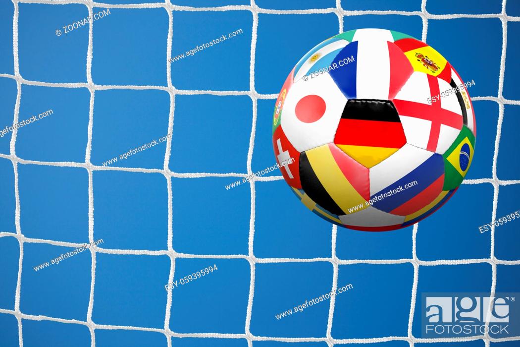 Stock Photo: Traditional soccer game with a leather ball.