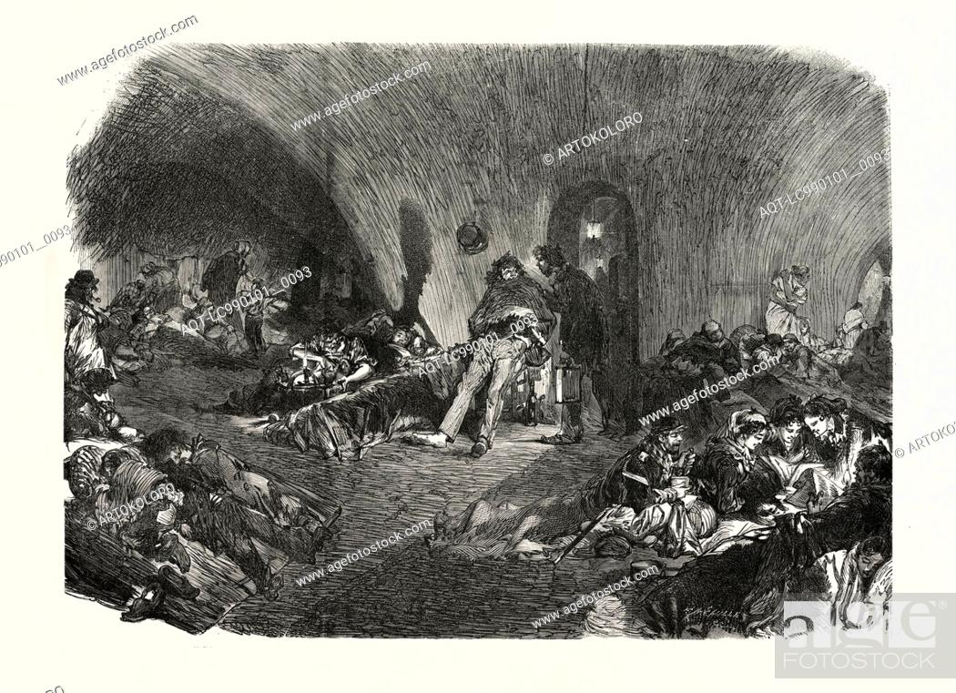Stock Photo: Franco-Prussian War: Paris, St. Genovesa, Catacombs, France.