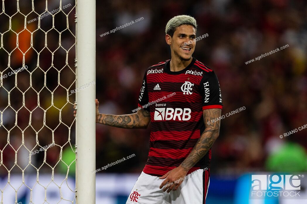 Stock Photo: PEDRO of Flamengo during the match between Flamengo and Internacional as part of Brasileirao Serie A 2022 at Maracana Stadium on October 06.