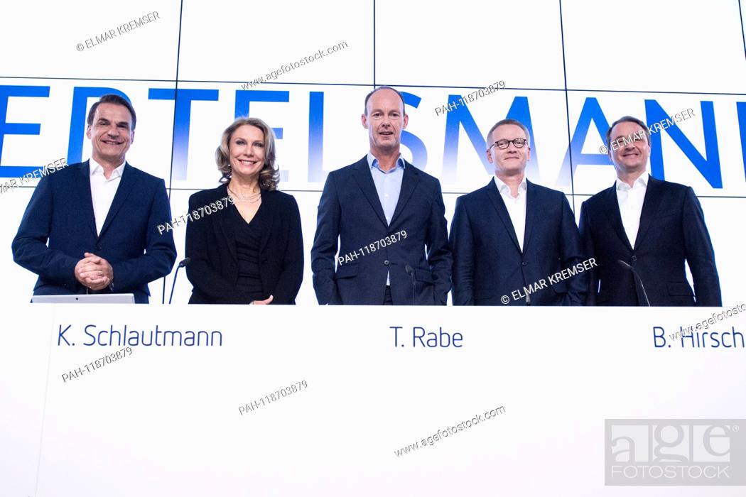 Stock Photo: From left to right: Markus DOHLE (Member of the Management, Chief Executive Officer of Penguin Random House), Karin SCHLAUTMANN (Head of Corporate.