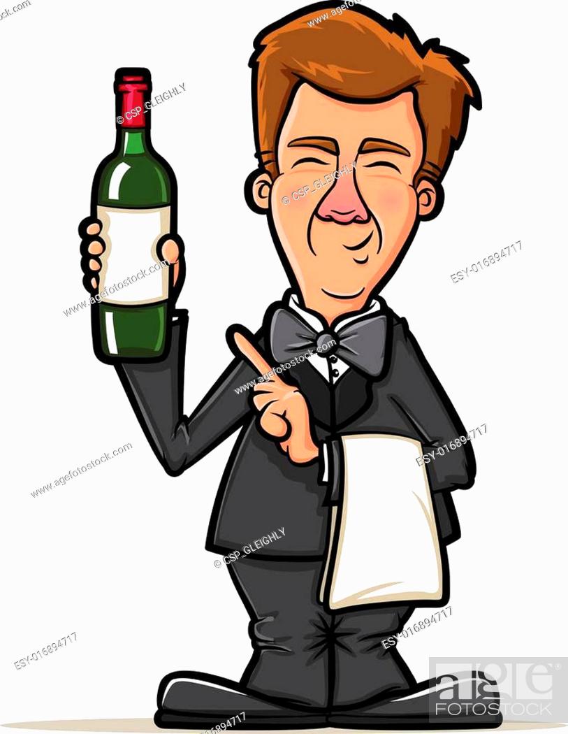 Wine Waiter Cartoon, Stock Vector, Vector And Low Budget Royalty Free  Image. Pic. ESY-016894717 | agefotostock