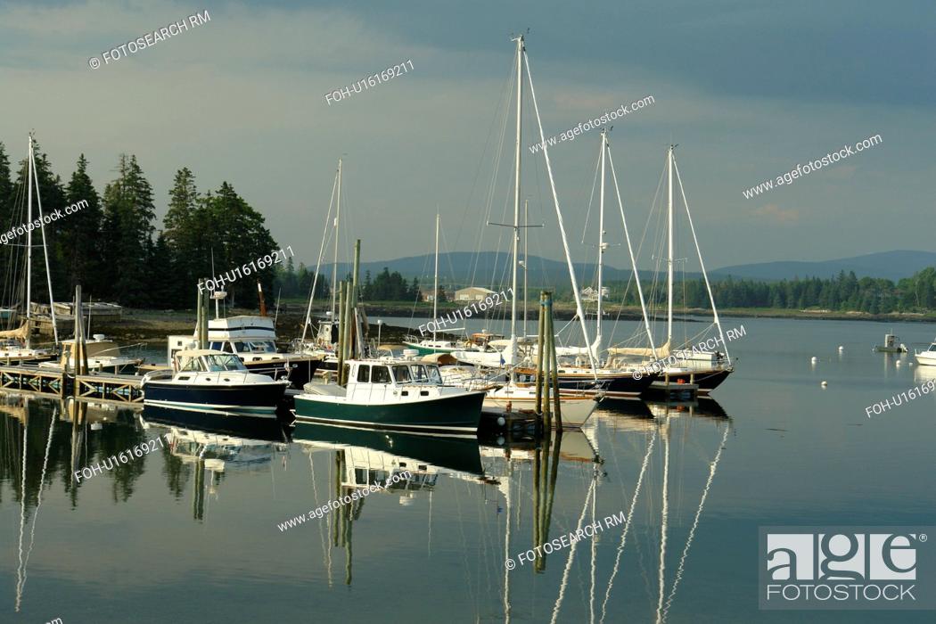 Stock Photo: Bernard/Bass Harbor, ME, Maine, fishing harbor.