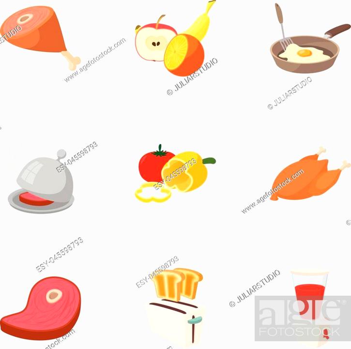 Food icons set. Cartoon illustration of 9 food vector icons for web, Stock  Vector, Vector And Low Budget Royalty Free Image. Pic. ESY-045598793 |  agefotostock