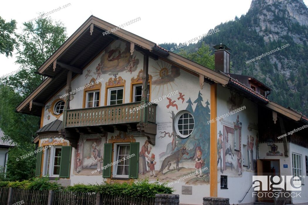 Stock Photo: Rotäppchen Haus, Oberammergau, Bavaria, Germany.