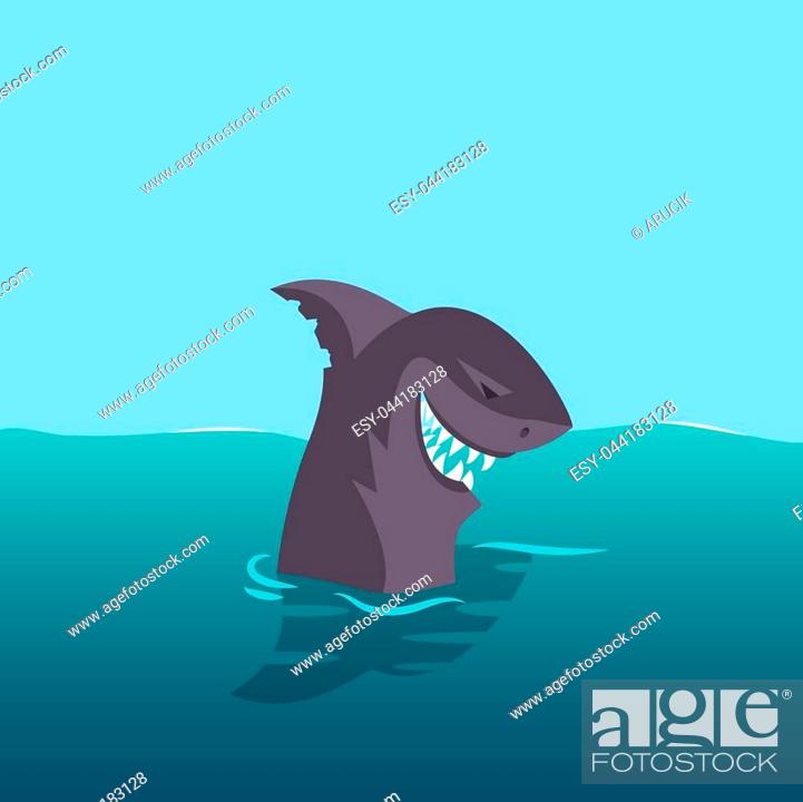Shark cartoon character illustration with open mouth full of sharp teeth,  Stock Vector, Vector And Low Budget Royalty Free Image. Pic. ESY-044183128  | agefotostock