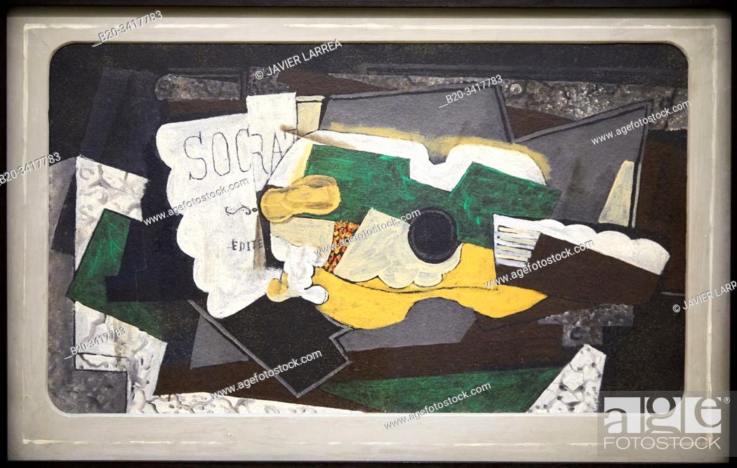 Stock Photo: "Guitare et verre", 1921, Georges Braque, Centre Pompidou, Paris, France, Europe.