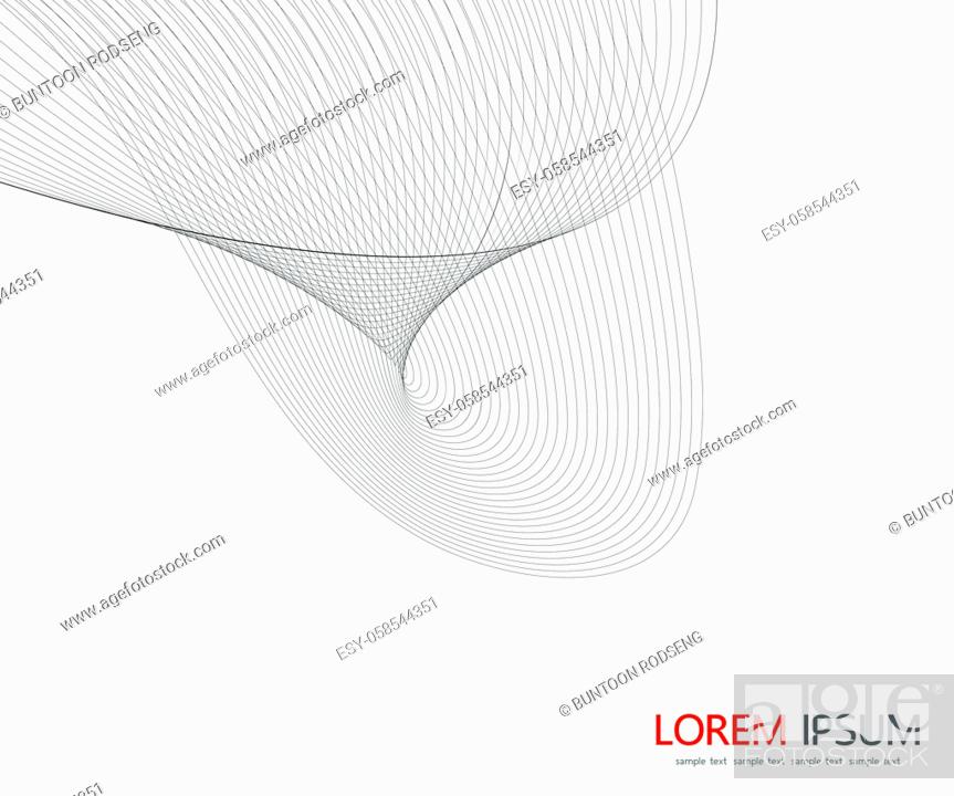 Vector: Abstract smooth gray wave line vector. Gray smoke. Business wave background. Technology wave banner.