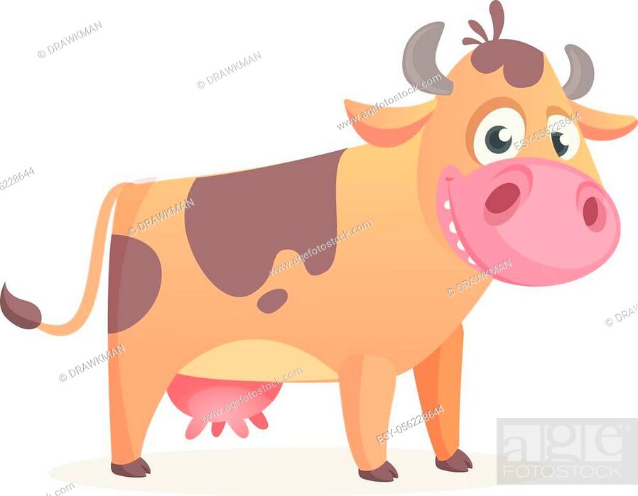 Happy cartoon cow. Vector, Stock Vector, Vector And Low Budget Royalty Free  Image. Pic. ESY-056228644 | agefotostock