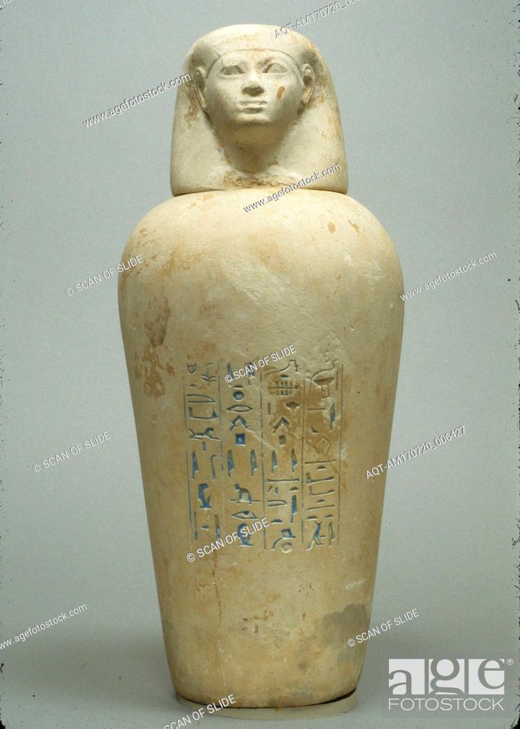 Stock Photo: Canopic Jar of Maruta, New Kingdom, Dynasty 18, ca. 1479â€“1425 B.C., From Egypt, Upper Egypt, Thebes, Wadi Gabbanat el-Qurud, Wadi D.
