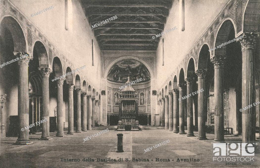 Stock Photo: Interior of the Basilica of Saint Sabina at the Aventine, Rome, Italy.