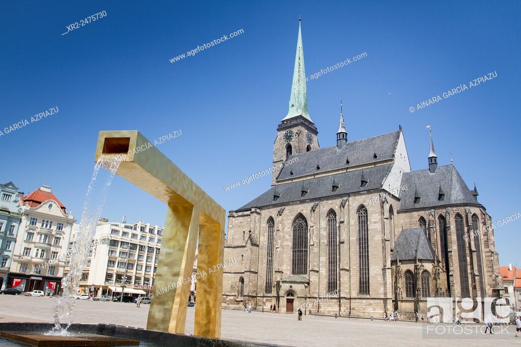 Stock Photo: St Bartholomew cathedral, Pilsen, Czech Republic.