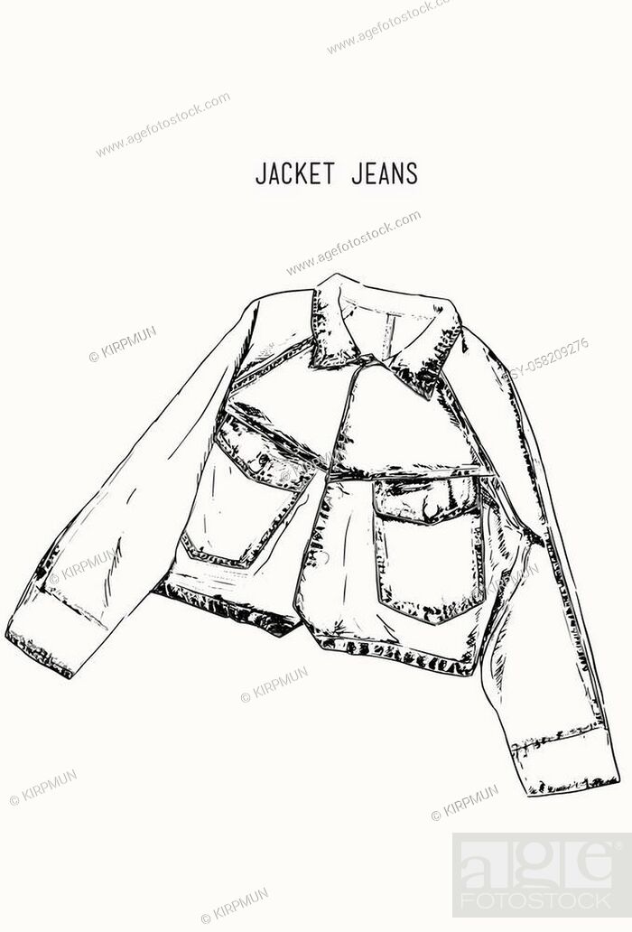denim jacket flat sketch