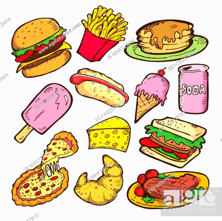 how to draw junk food easily/10 unhealthy food drawing - YouTube-saigonsouth.com.vn
