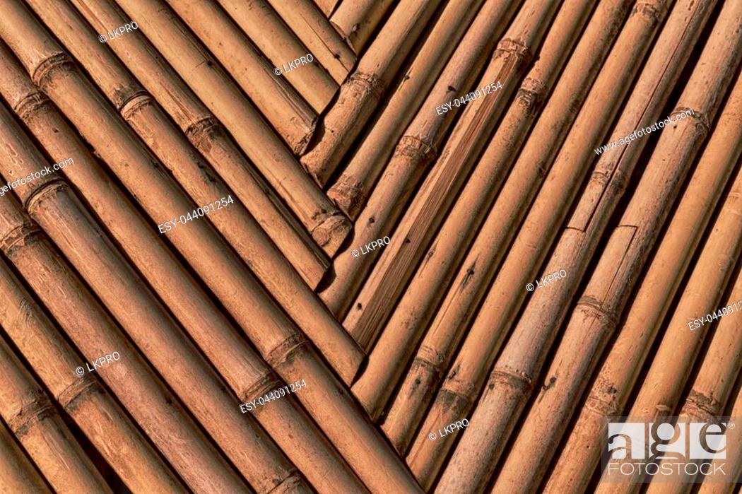 Stock Photo: abstract texture background of the bamboo wall and material decor.