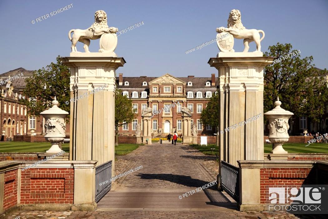 Stock Photo: Nordkirchen Palace, largest moated palace in North Rhine-Westphalia – known as the 'Westphalian Versailles' in Germany, Europe.