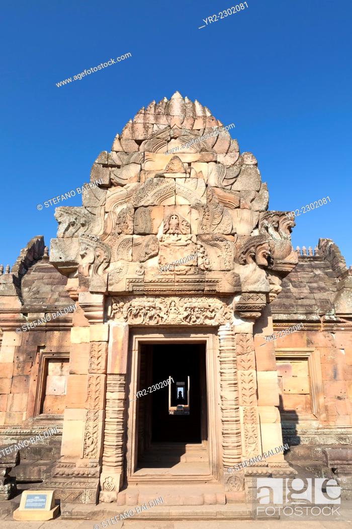 Stock Photo: Main doorway to Prasat Hin Phanom Rung temple, Phanom Rung historical park, Buriram province, Thailand.