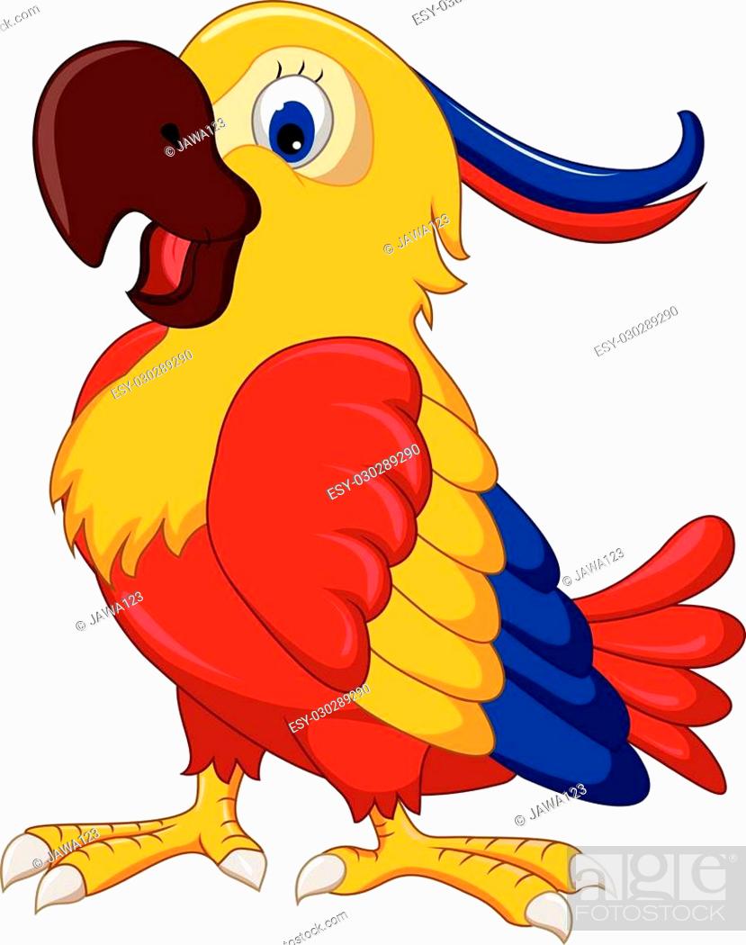 vector illustration of cute parrot cartoon, Stock Vector, Vector And Low  Budget Royalty Free Image. Pic. ESY-030289290 | agefotostock