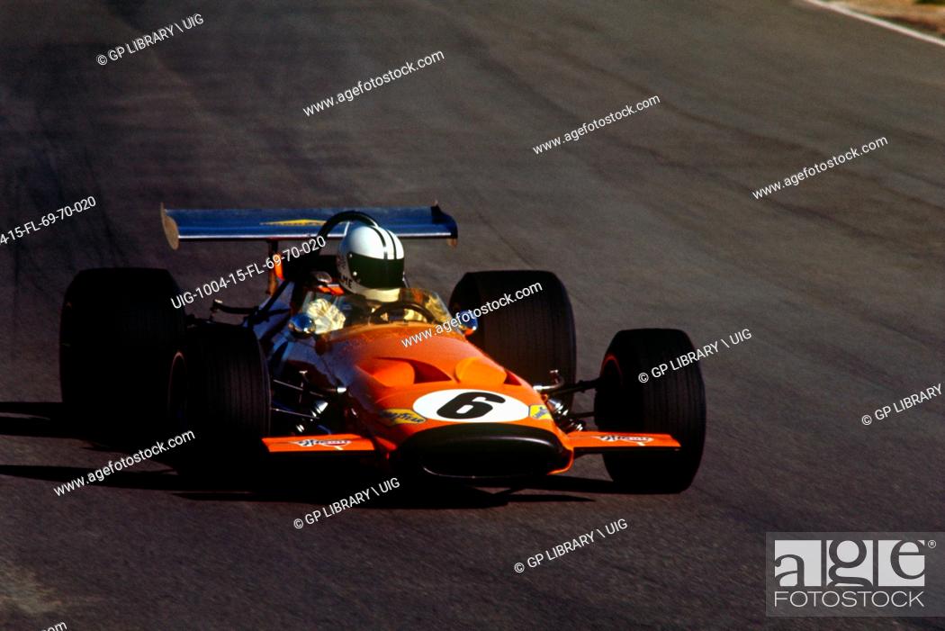 Stock Photo: South African GP, Kyalami, 7th March 1970. Denny Hulme, McLaren-Cosworth M14A, finished 2nd.