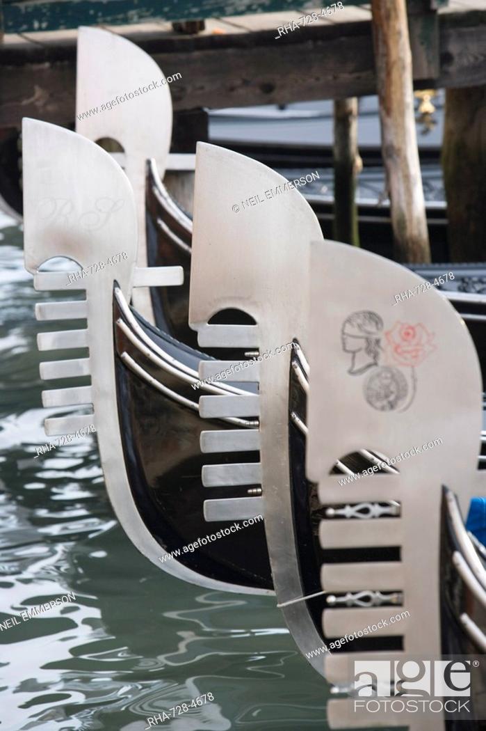 Stock Photo: Gondola, Venice, Veneto, Italy, Europe.