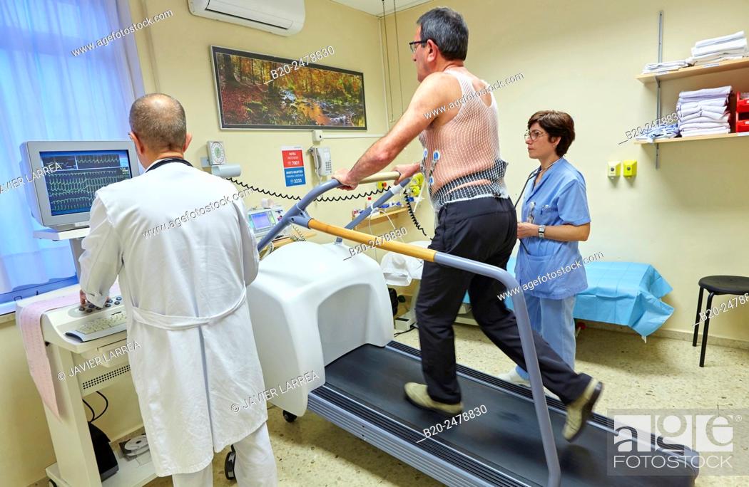 Imagen: Cardiac stress test, Hospital Donostia, San Sebastian, Gipuzkoa, Basque Country, Spain.